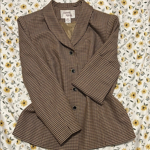Donna Nicole Jackets & Blazers - Donna Nicole Houndstooth Design Pure Wool Blazer